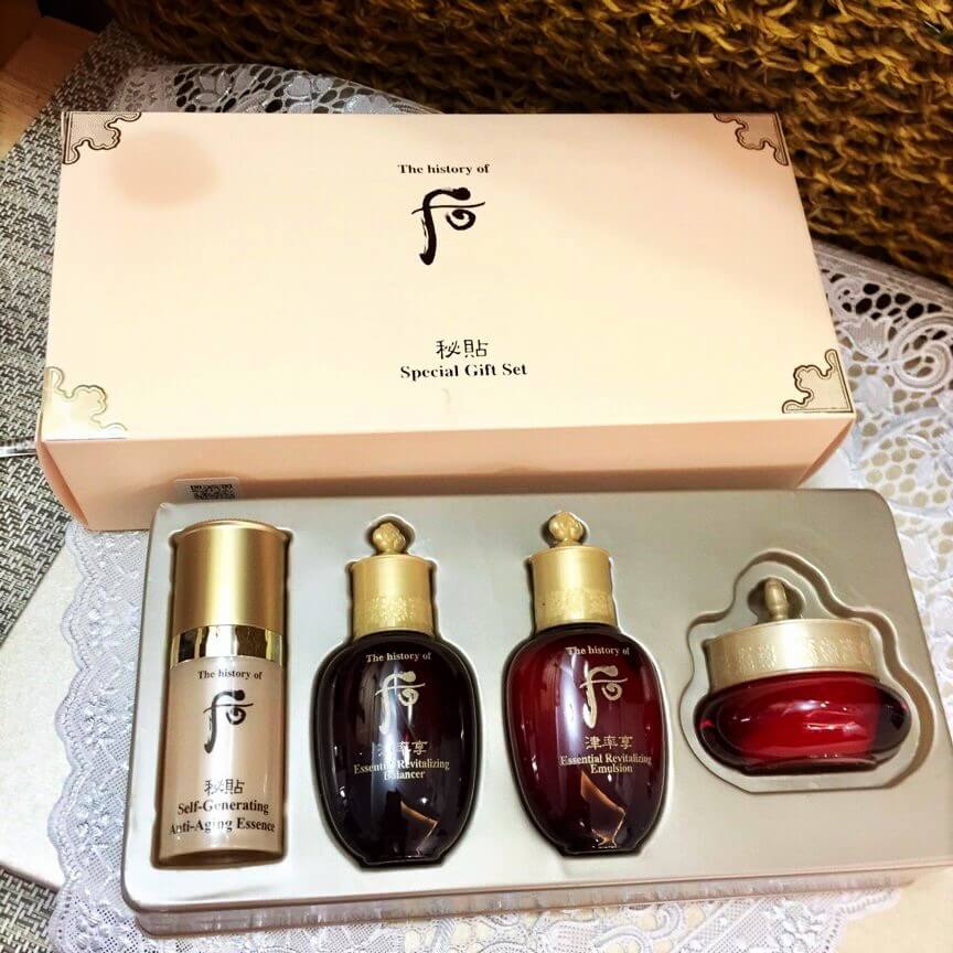 History Of Whoo, History Of Whoo, History Of Whoo รีวิว, History Of Whoo ราคา, History Of Whoo Special Gift Set 4 Items, The History of Whoo Bichup Ja Saeng Essence 8ml, The History of Whoo Jinyulhyang Essential Revitalizing Balancer 20ml, The History of Whoo Jinyulhyang Essential Revitalizing Lotion 20ml, The History of Whoo Jinyulhyang Intensive Revitalizing Cream 4ml